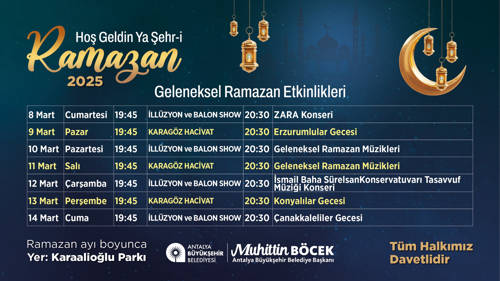 GELENEKSEL RAMAZAN ETKİNLİKLERİ HAFTALIK PROGRAMI