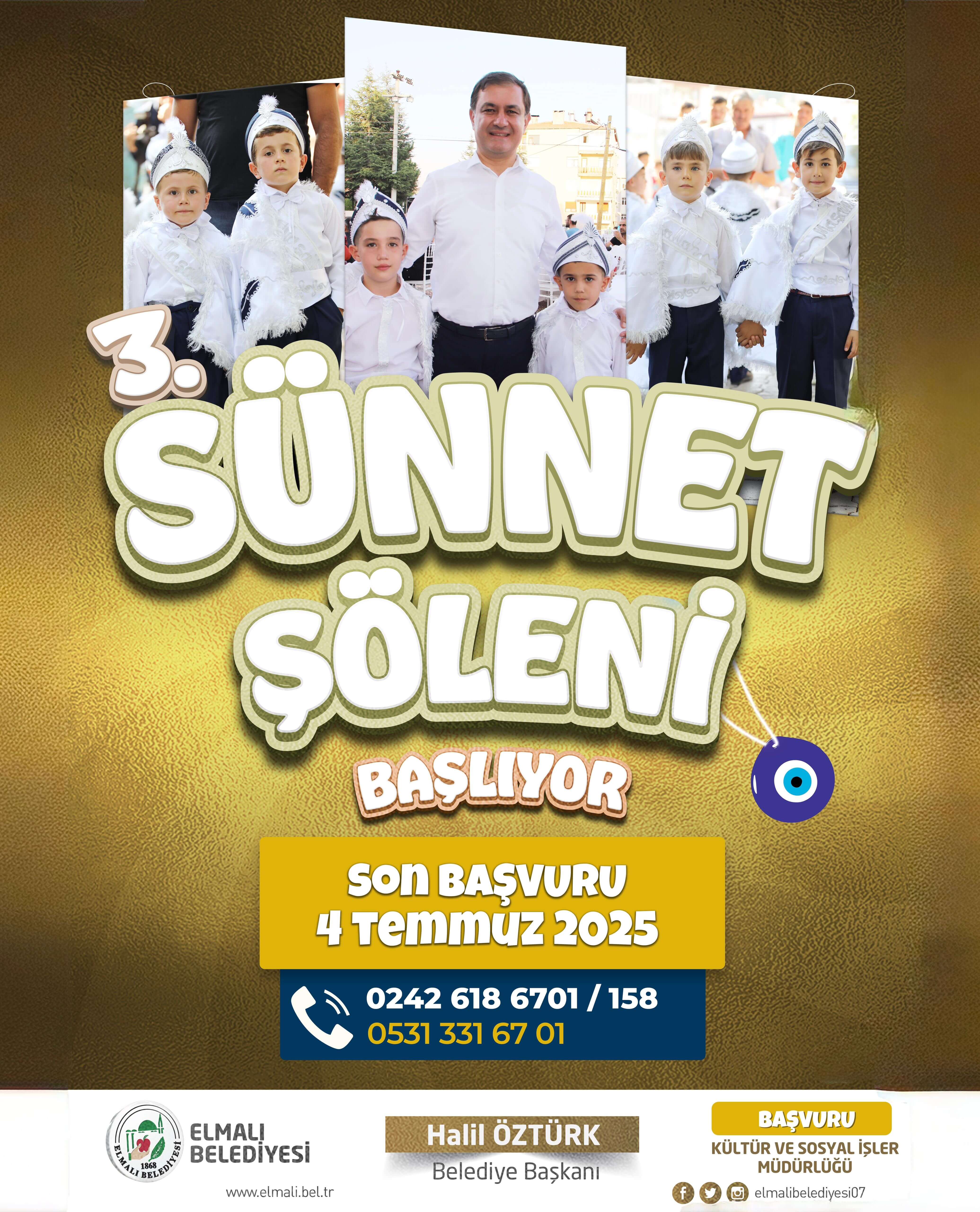 ELMALI BELEDİYESİ 3. SÜNNET ŞÖLENİ BAŞLIYOR!