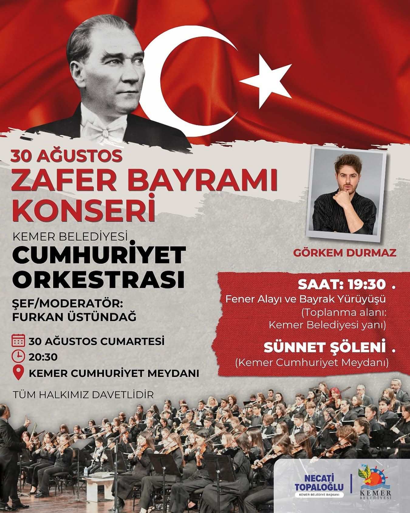 KEMER BELEDİYESİ 30 AĞUSTOS ZAFER BAYRAMI KUTLAMALARI